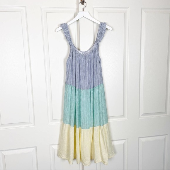 Rails Blue, Green, and Cream Midi Dress - Picture 2 of 11